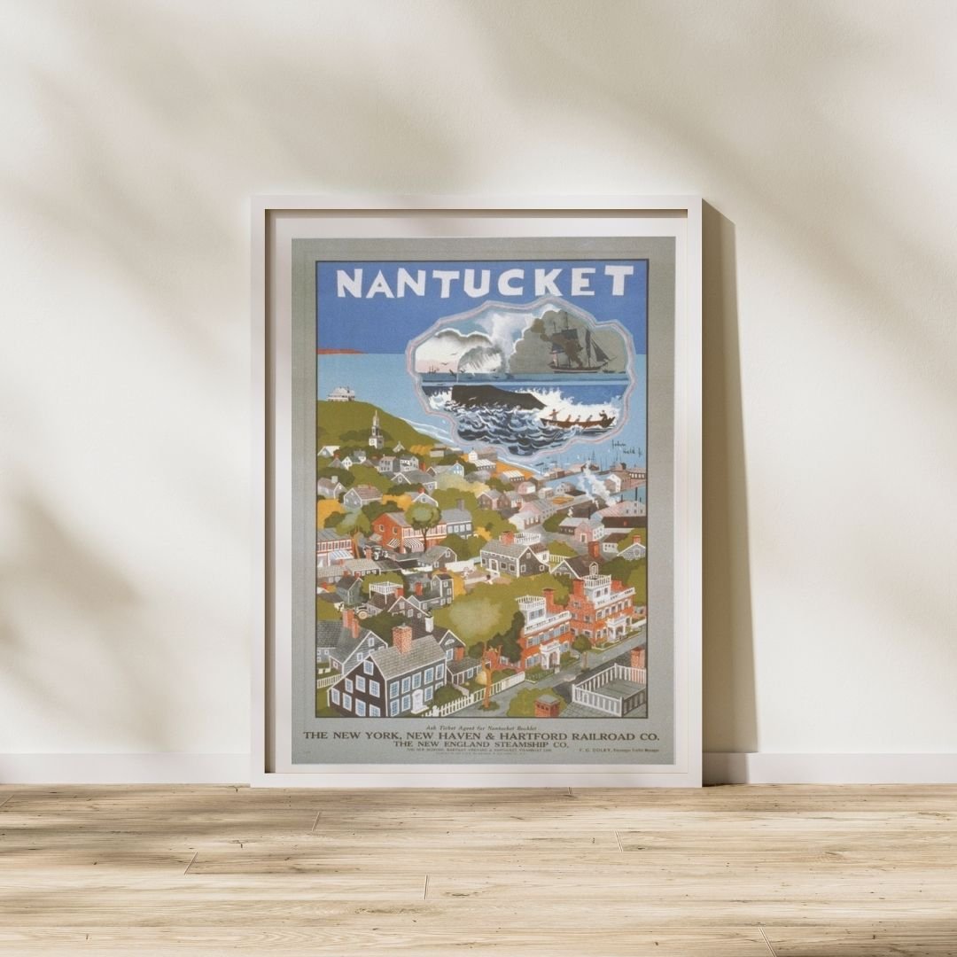 Vintage Nantucket Travel Poster New York Railroad Wall Decor