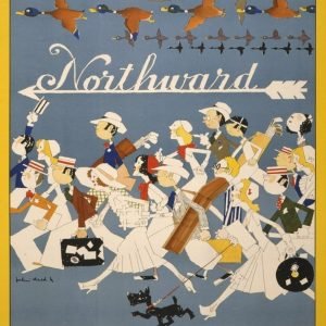 Vintage New England and Canada Train Travel Poster