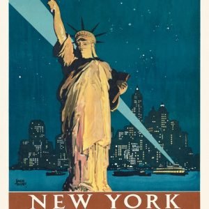 Vintage New York Travel Poster The Wonder City of the World