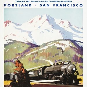 Vintage Portland San Francisco Southern Pacific Travel Poster