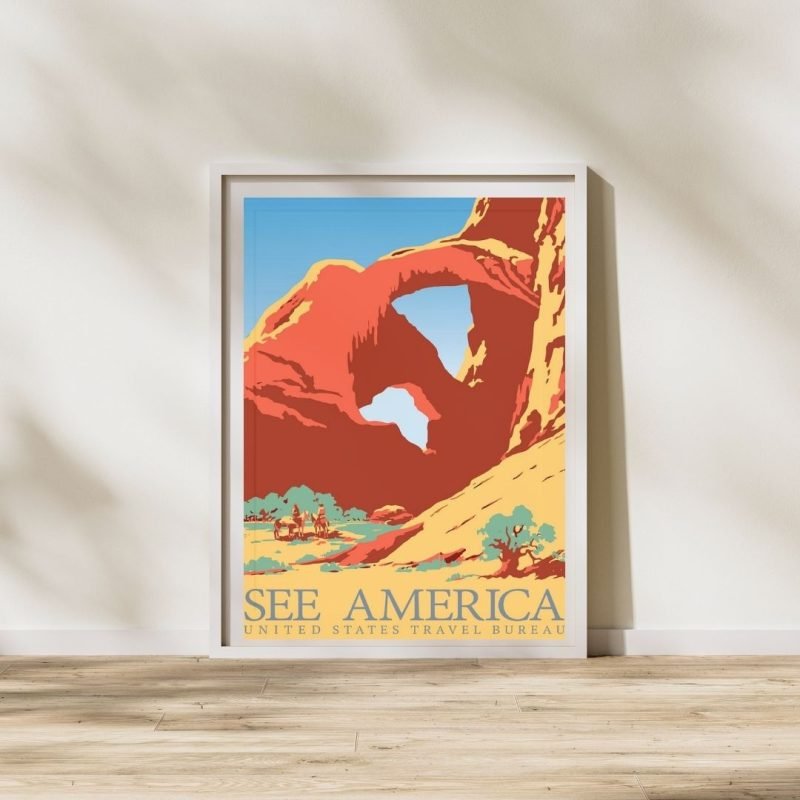 Vintage See America United States Travel Poster Wall Decor