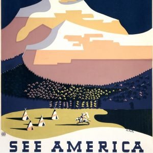 Vintage See America Welcome to Montana Travel Poster