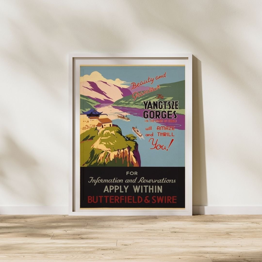 Vintage Yangtsze Gorges River China Travel Poster - Image 2