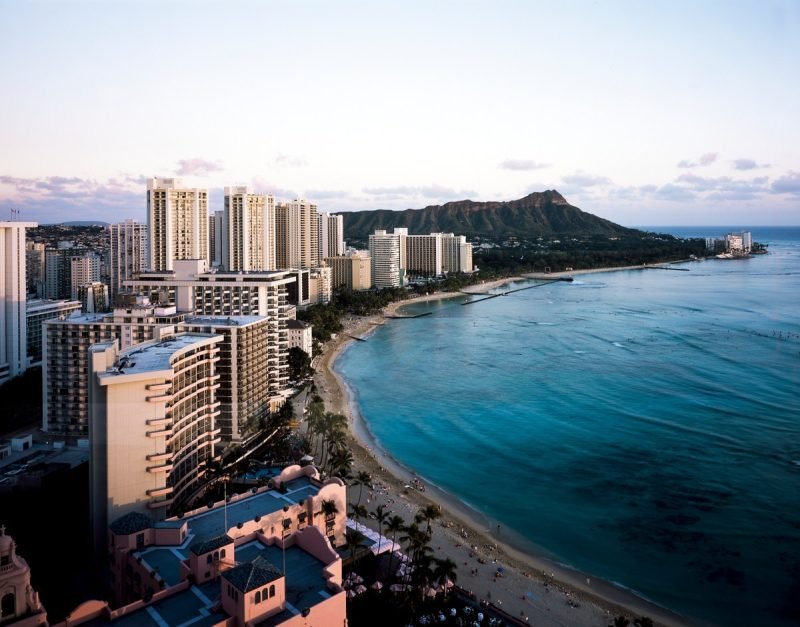 Waikiki Beach in Honolulu Aerial View