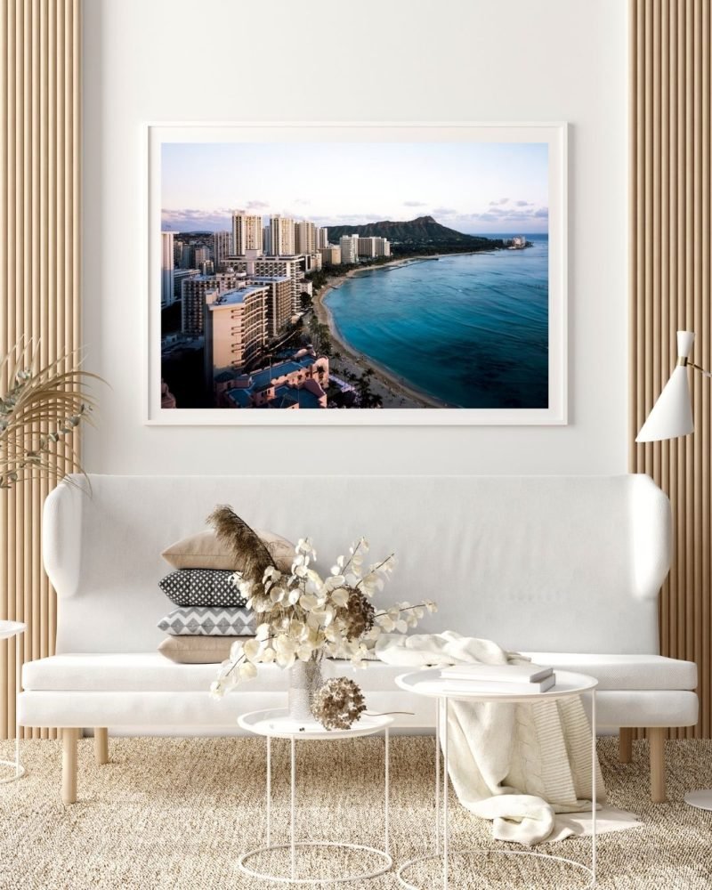 Waikiki Beach in Honolulu Aerial View Poster