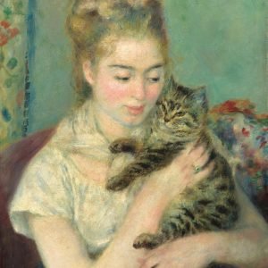 Woman with a Cat Pierre Auguste Renoir
