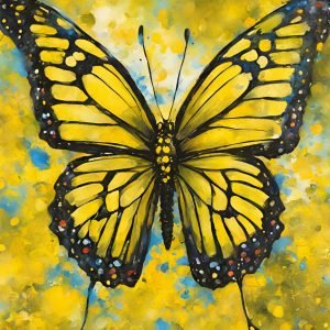 Yellow Butterfly Painting