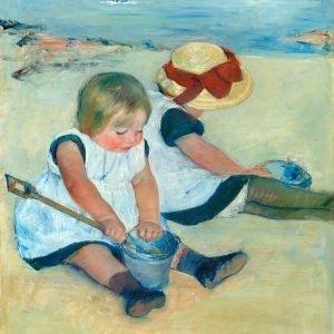 Children Playing on the Beach Print Mary Cassatt