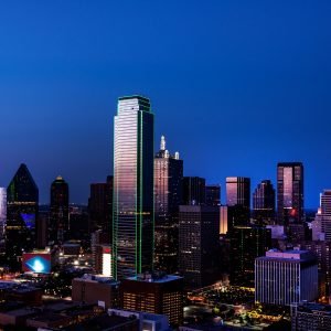 Dallas Poster Art Print Skyline at Night