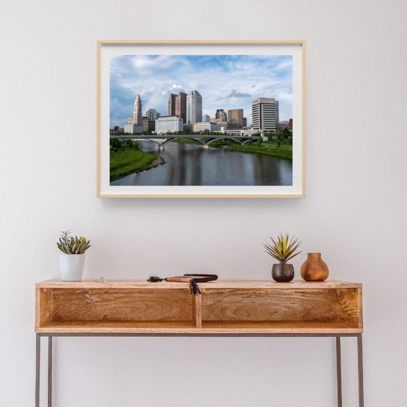 Downtown Columbus Poster View from Main St Bridge Wall Art