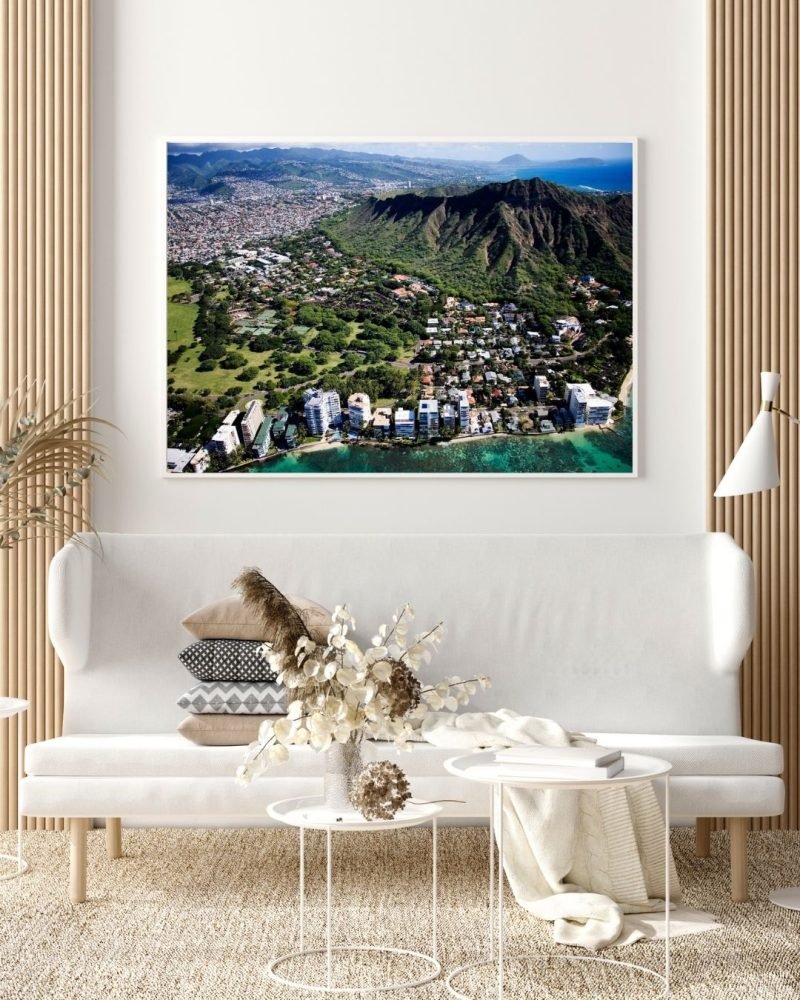 Hawaii Poster Print Aerial view of Waikiki Beach Honolulu