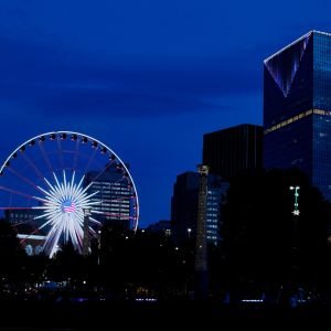 Night Skyline of Atlanta Georgia Poster
