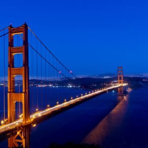 San Francisco Golden Gate Bridge Poster at Night