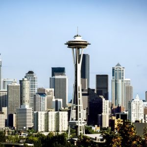 Seattle Poster Skyline Space Needle