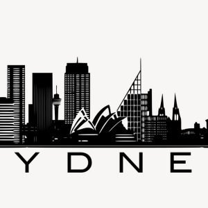 Sydney Australia Silhouette Buildings Poster Art Prints