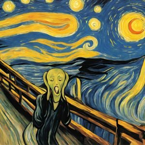 The Scream Edvard Munch and Starry Night Van Gogh Print