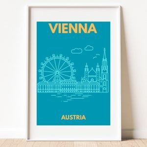 Austria Vienna Preppy Travel Poster