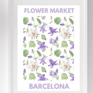 Barcelona Flower Market Poster
