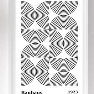 Bauhaus Art Poster Black SemiCircles