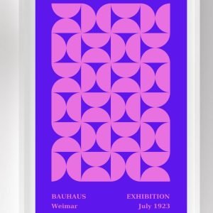 Bauhaus Art Poster Exhibition Purple Pink