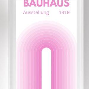 Bauhaus Art Poster Pink Rainbow print