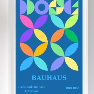 Bauhaus Art Poster Purple Blue Green