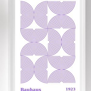Bauhaus Art Poster Purple Half Circles