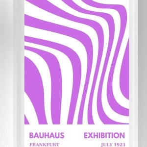 Bauhaus Art Poster Purple Waves