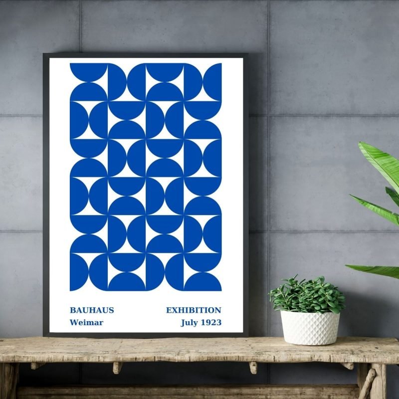 Bauhaus Art Poster Weimar Blue decor