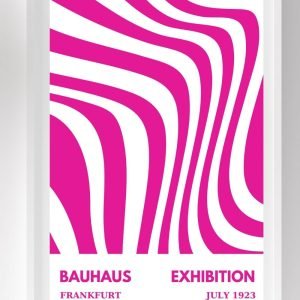 Bauhaus Poster Hot Pink Waves