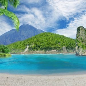 Beautiful Mountain Island Beach