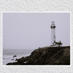 Black and White Lighthouse poster