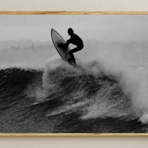 Black and White Surfer Print