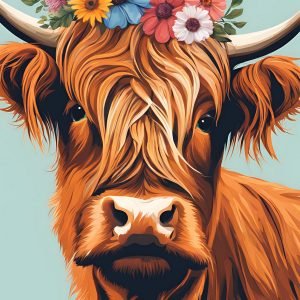 Brown Cow with Flower Crown