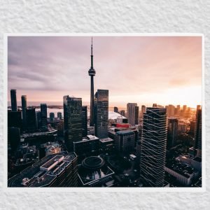 Canada Toronto Skyline at Sunset Poster