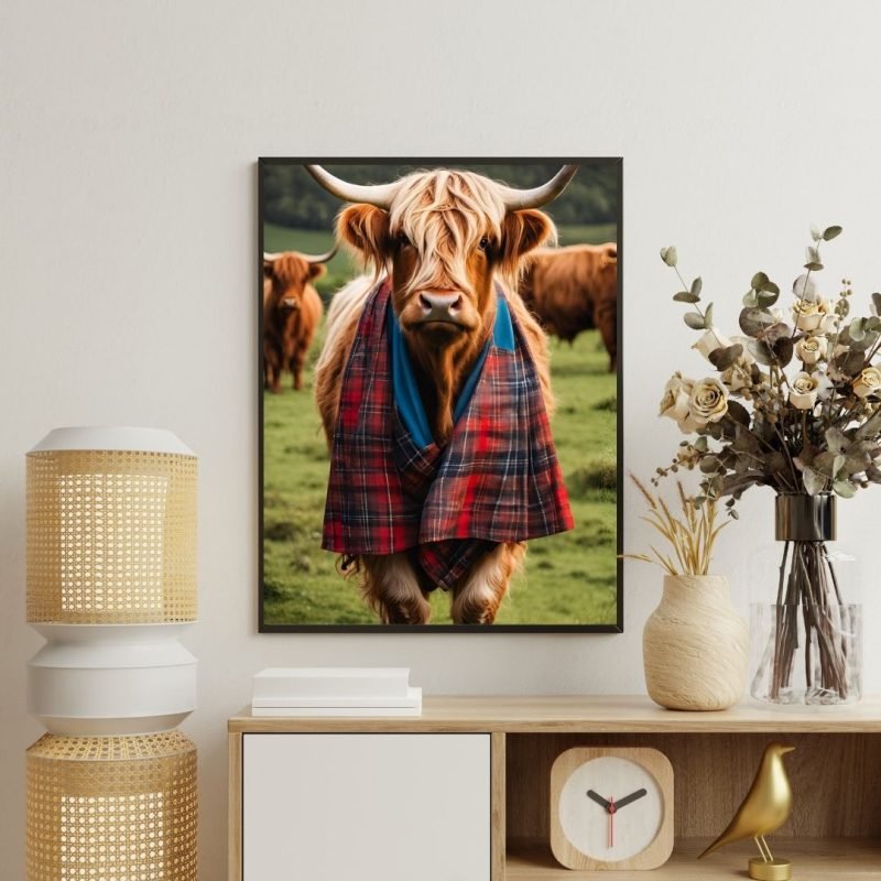 Cute Scottish Highland Cow canvas