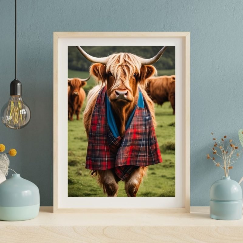 Cute Scottish Highland Cow wall art
