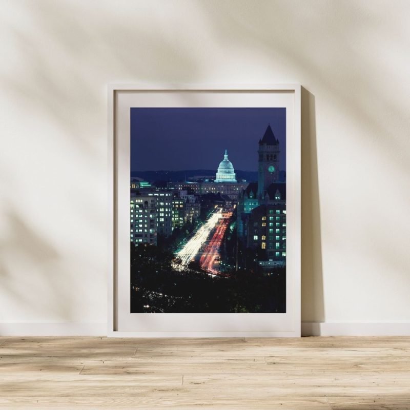 Dusk view of Pennsylvania Avenue D.C Print Poster