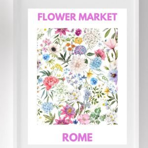 Flower Market Rome Poster