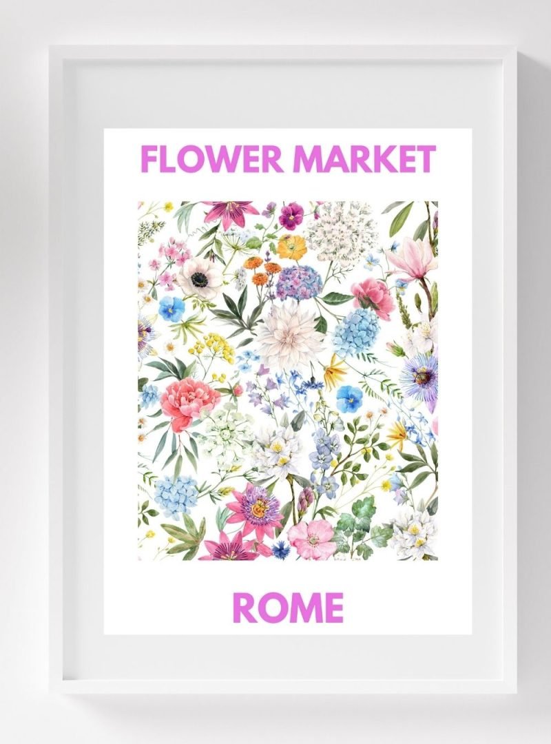Flower Market Rome Poster