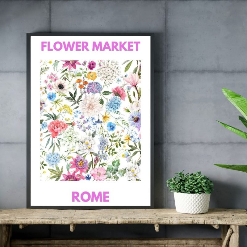 Flower Market Rome Poster print