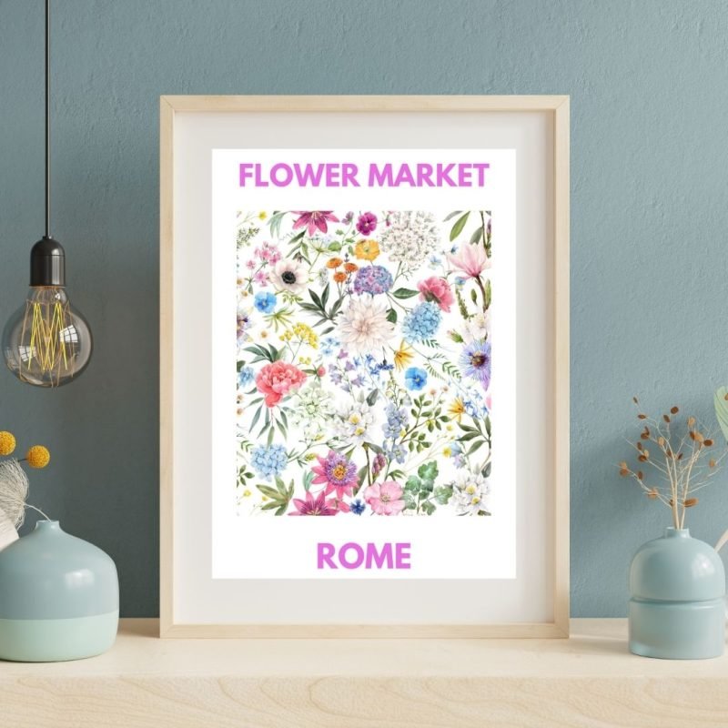 Flower Market Rome Poster wall art