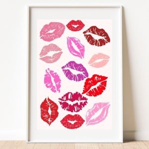 Lipstick Kisses Print poster