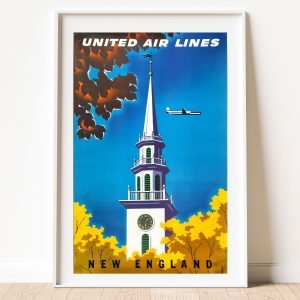 New England Travel Poster 1957 AirLines