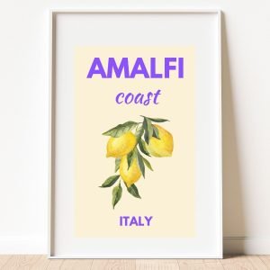 Preppy Amalfi Coast Travel Poster