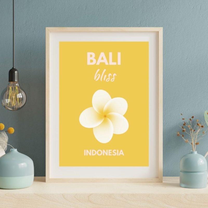Preppy Bali Indonesia Travel Poster art