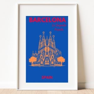 Preppy Barcelona Travel Poster