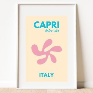 Preppy Capri Italy Travel Poster