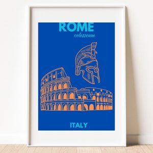 Preppy Colosseum Rome Italy Travel Poster