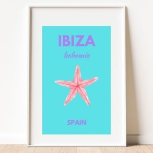 Preppy Ibıza Spain Travel Poster